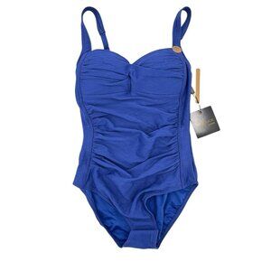 NIPTUCK SWIM Women's Blue Sweetheart Neck One Piece Multifit Joanne Swimsuit NWT